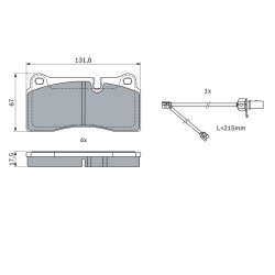 Jeu de plaquettes de frein BOSCH 0986424061 OE 420698451H BOSCH