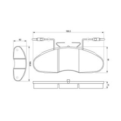 Jeu de plaquettes de frein BOSCH 0986424080 pour camions NISSAN et RENAULT, référence d'origine 069052941 BOSCH