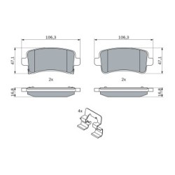 Brake Pad Set BOSCH 0986424124 OE Ref 13365958
