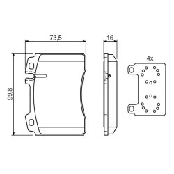 Plaquettes de frein BOSCH 0986424170 pour MERCEDES 124, Classe E BOSCH