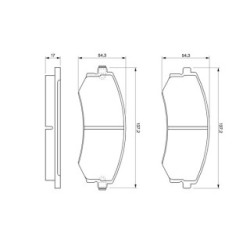 Jeu de plaquettes de frein BOSCH 0986424215 pour HYUNDAI, KIA, NISSAN, SSANGYONG BOSCH