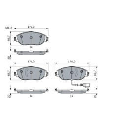 Jeu de plaquettes de frein BOSCH 0986424285 pour AUDI, VW OE 3C0698151F BOSCH