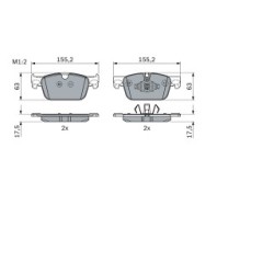 Brake Pad Set BOSCH 0986424333 OE Ref 31658359