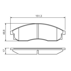 Jeu de plaquettes de frein BOSCH 0986424340 pour MITSUBISHI, NISSAN OE MN102617 BOSCH