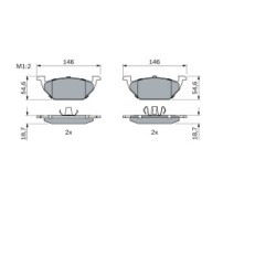 Plaquettes de frein BOSCH 0986424364 pour AUDI, SEAT, SKODA, VW OE JZW698151A BOSCH