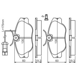 Brake Pad Set BOSCH 0986424374 OE Ref 60777621