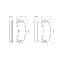 Jeu de plaquettes de frein BOSCH 0986424383 pour LEXUS, TOYOTA OE 0449133070 BOSCH