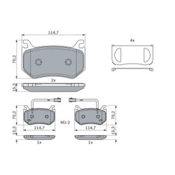 Brake Pad Set BOSCH 0986424384 OE Ref 77367666