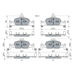 Jeu de plaquettes de frein BOSCH 0986424432 pour AUDI OE 4K0698151E BOSCH