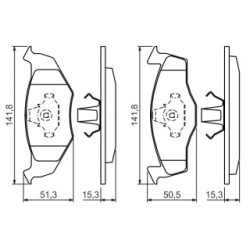 Plaquettes de frein BOSCH 0986424449 pour SEAT, VW OE 1H0698151B BOSCH