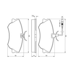 Brake Pad Set BOSCH 0986424451 OE Ref 60 25 370 398