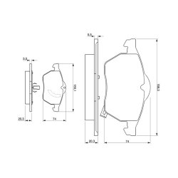 Jeu de plaquettes de frein BOSCH 0986424461 pour SAAB 9-3, 9-5 OE 1605984