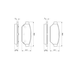 Jeu de plaquettes de frein BOSCH 0986424464 pour MITSUBISHI, PROTON OE MB699334 BOSCH