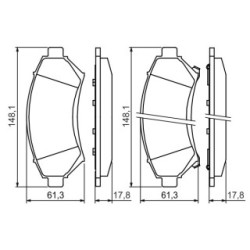 Jeu de plaquettes de frein BOSCH 0986424466 pour CADILLAC, CHEVROLET, VAUXHALL OE 1605067