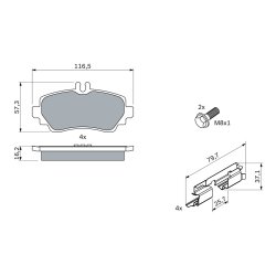 Plaquettes de frein BOSCH 0986424469 pour MERCEDES CLASSE A, VANEO BOSCH
