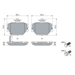 Brake Pad Set BOSCH 0986424471 OE Ref A 451 421 01 10