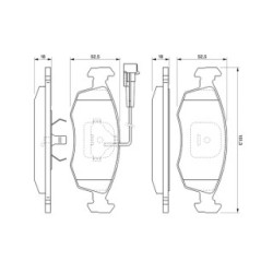 Jeu de plaquettes de frein BOSCH 0986424515 pour FIAT PALIO OE 71738151 BOSCH