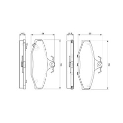 Jeu de plaquettes de frein BOSCH 0986424561 pour DAEWOO, GM KOREA, SSANGYONG OE 48413050A0 BOSCH