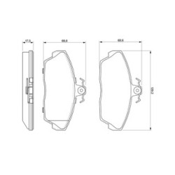 Jeu de plaquettes de frein BOSCH 0986424566 pour GAZ, LAND ROVER OE SFP100360 BOSCH