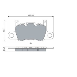 Plaquettes de frein BOSCH 0986424605 pour PORSCHE 911, CAYMAN OE 971698451N BOSCH