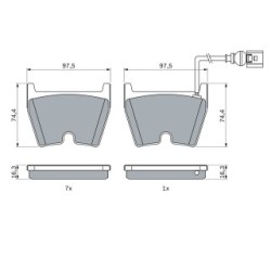 Brake Pad Set BOSCH 0986424613 OE Ref 8V0 698 151 F