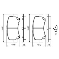 Brake Pad Set BOSCH 0986424626 OE Ref 55810 75F10 000