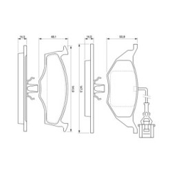 Jeu de plaquettes de frein BOSCH 0986424632 pour AUDI A2 OE 8Z0698151 BOSCH