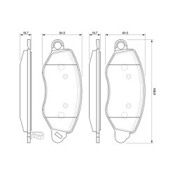 Jeu de plaquettes de frein BOSCH 0986424657 OE 1C1J2K021AB
