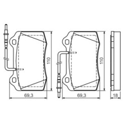 Jeu de plaquettes de frein BOSCH 0986424658 pour PEUGEOT 406 OE 425182 BOSCH