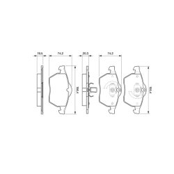 Jeu de plaquettes de frein BOSCH 0986424676 OE 1605966
