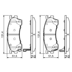 Jeu de plaquettes de frein BOSCH 0986424694 pour MAZDA OE 3401278 BOSCH