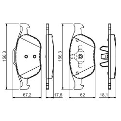 Jeu de plaquettes de frein BOSCH 0986424701 pour FORD OE ME2T1J2K021AA BOSCH