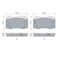 Jeu de plaquettes de frein BOSCH 0986424705 pour MERCEDES CLASSE M, CLASSE S, SL OE M6107E01 BOSCH