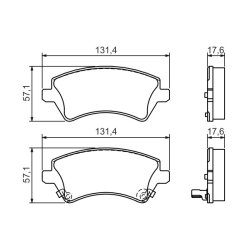 Jeu de plaquettes de frein BOSCH 0986424735 pour TOYOTA COROLLA OE 0446502061 BOSCH