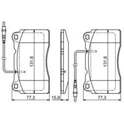 Jeu de plaquettes de frein BOSCH 0986424738 pour CITROËN, FIAT, LANCIA, PEUGEOT