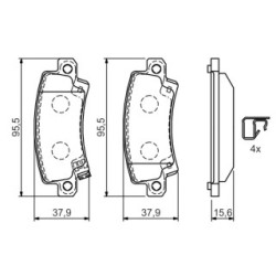 Brake Pad Set BOSCH 0986424790 OE Ref 04466 02040