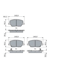 Brake Pad Set BOSCH 0986424841 OE Ref 77368577 BOSCH