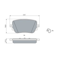 Jeu de plaquettes de frein BOSCH 0986424890 pour MERCEDES OE A0004201706 BOSCH