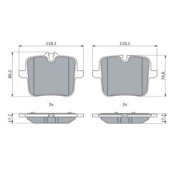 Brake Pad Set BOSCH 0986424923 OE Ref 34 20 7 883 273