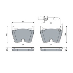 Brake Pad Set BOSCH 0986424949 OE Ref 4S0 698 151 L