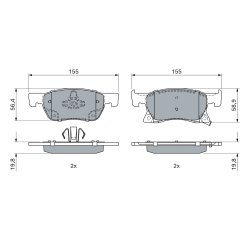 Jeu de plaquettes de frein BOSCH 0986424989 pour VAUXHALL ASTRA OE 12378300