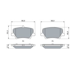 Plaquettes de frein BOSCH 0986424996 pour VOLVO XC40 OE 31471471 BOSCH