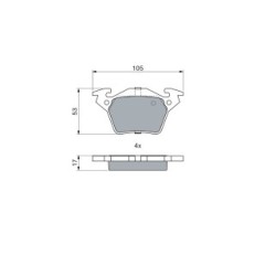 Jeu de plaquettes de frein BOSCH 0986460002 pour MERCEDES CLASSE V, VITO OE A0004214210 BOSCH