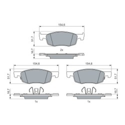 Brake Pad Set BOSCH 0986460018 OE Ref 04465K0000