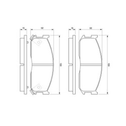 Jeu de plaquettes de frein BOSCH 0986460020 pour FORD, KIA, MAZDA OE 3250077 BOSCH