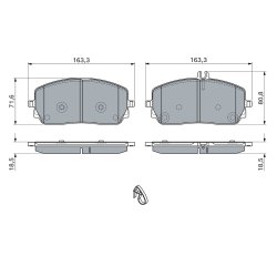 Jeu de plaquettes de frein BOSCH 0986460035 pour MERCEDES CLASSE G OE A0004201203 BOSCH