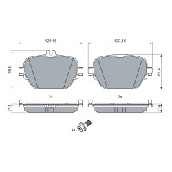 Jeu de plaquettes de frein BOSCH 0986460039 pour MERCEDES OE A0004205602 BOSCH