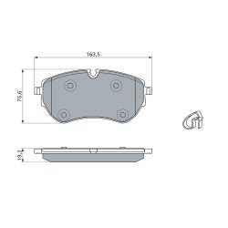 Plaquettes de frein BOSCH 0986460046 pour VW AMAROK, MULTIVAN OE 2H6698151A BOSCH