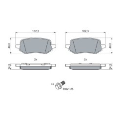 Brake Pad Set BOSCH 0986460049 OE Ref KTL1TC2M007AC