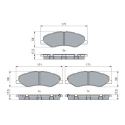 Jeu de plaquettes de frein BOSCH 0986460068 pour HONDA ODYSSEY OE 45022-THR-A01 BOSCH